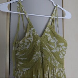 Green floral maxi dress